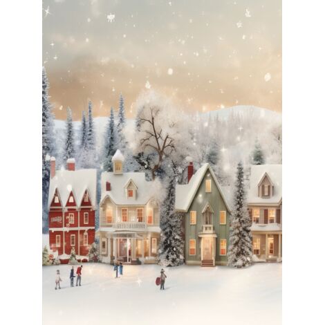 Cartel de la ciudad invernal de Navidad Paisaje nevado de invierno de Navidad P238150x70