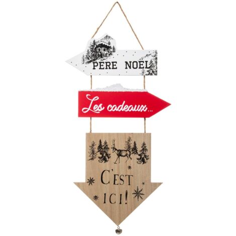 Cartel de madera con 3 flechas H 51 cm - Feeric lights & christmas