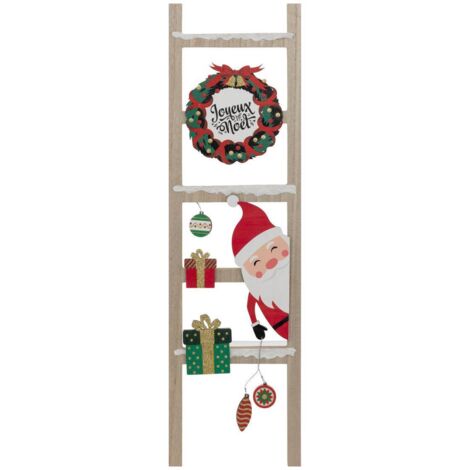 CARTEL DE MADERA CON ESCALERA 65CM - Feeric lights & christmas