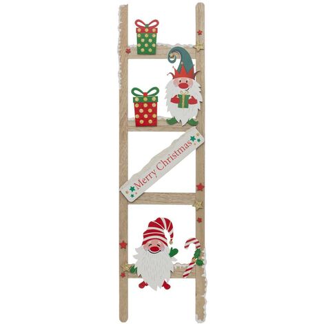 CARTEL DE MADERA ESCALERA DE LOS ELFOS 65 - Feeric lights & christmas