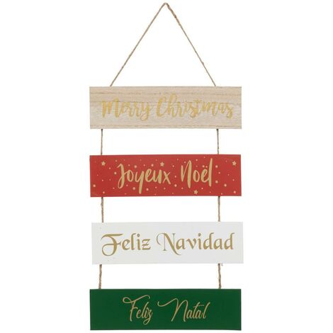 CARTEL DE MADERA JN MULTI 40CM - Feeric lights & christmas