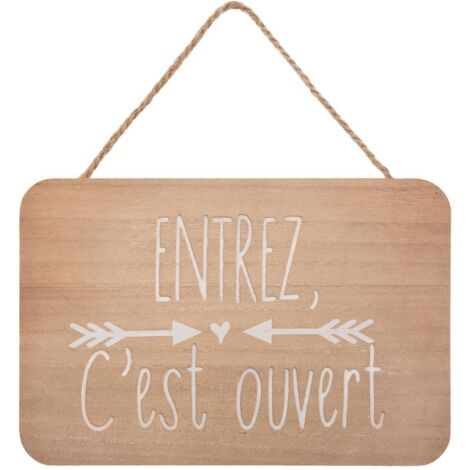 Cartel de madera para puerta Krystel 25x17cm - Atmosphera créateur d'intérieur