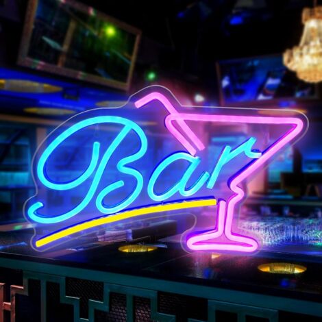 Cartel de neón de bar, cócteles, luces de neón, LED de cerveza, con USB, letrero luminoso para decoración de pared, cócteles, letras, luces de neón, luces de neón, decoración de pared 3D, para casa,