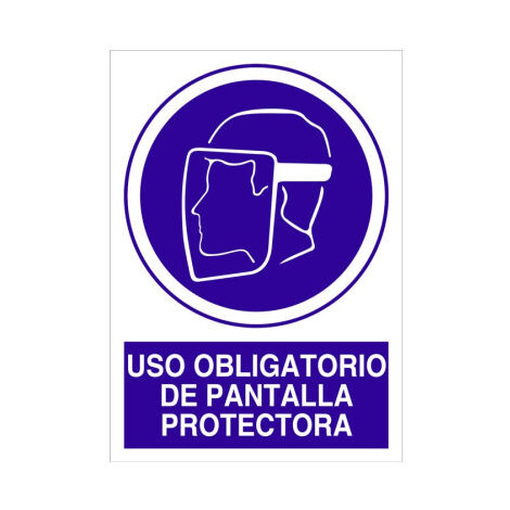 Cartel de obligación Uso obligatorio de pantalla protectora                                                   Poliestireno       297X210