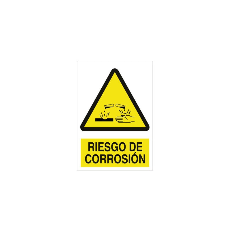 

Señal advertencia pictorama y texto - Riesgo de corrosión | Adhesivo - 148x105 mm