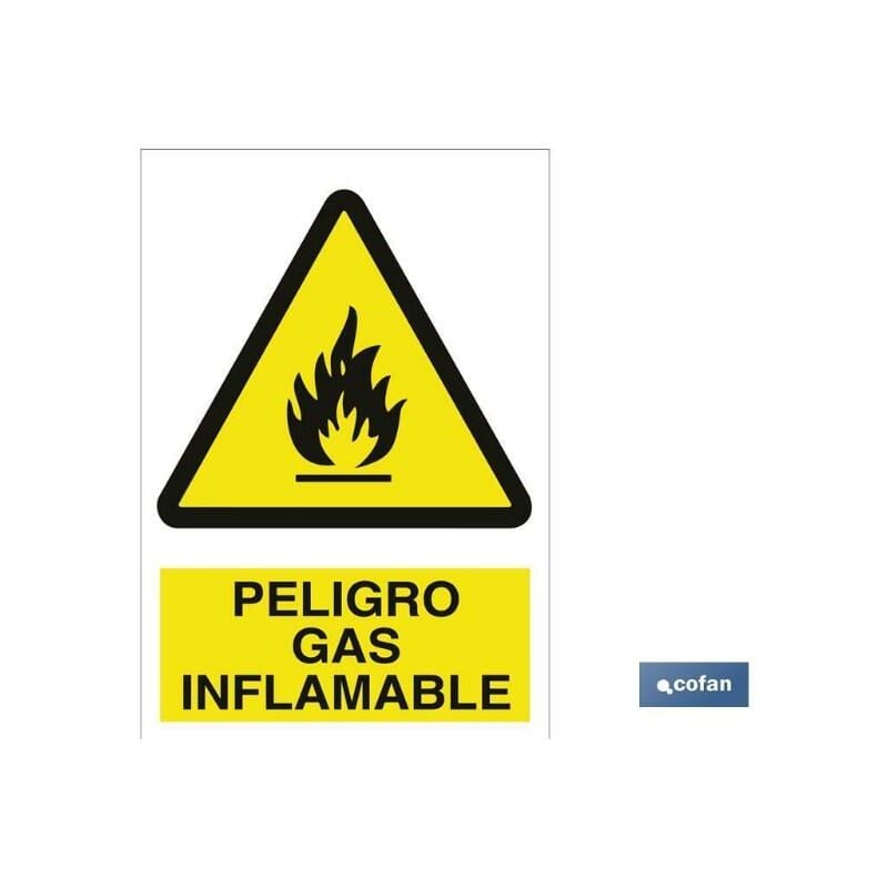 

PLIMPO señal adhesivo 105x105mm. peligro gas inflamable