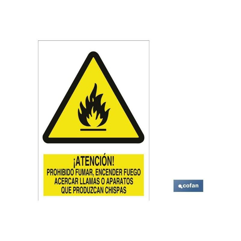 

PLIMPO señal adhesiva 148x105 atención, no encender fuego, llamas o chispas