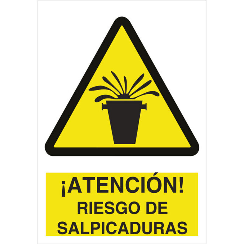 

PLIMPO señal poliestireno 148x105 ¡atención! riesgo de salpicaduras