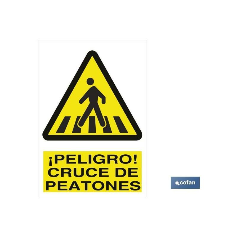 

PLIMPO señal poliestireno 148x105 peligro cruce de peatones