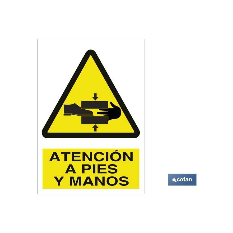 

PLIMPO señal poliestireno 148x105 atención a pies y manos