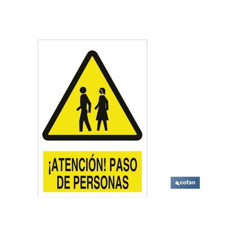 

PLIMPO señal poliestireno 148x105 atención paso de personas