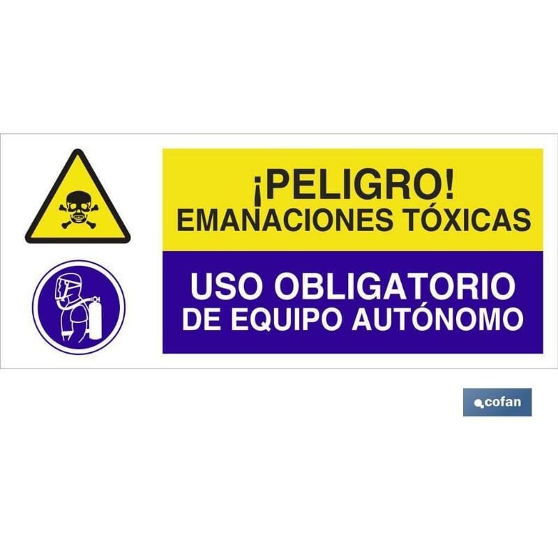 

PLIMPO señal poliestireno 1,5mm 507x210 combinada peligro/obligación