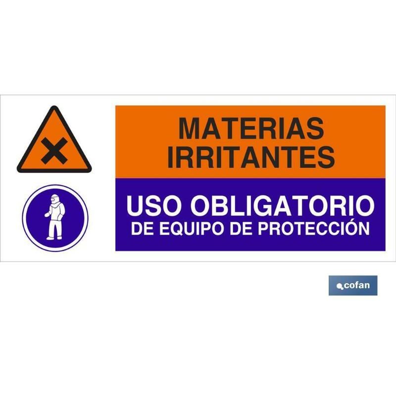 

PLIMPO señal poliestireno 1,5mm 507x210 combinada peligro/obligación
