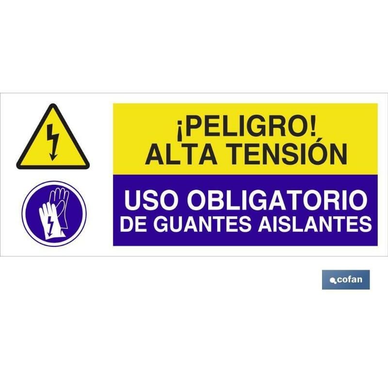 

PLIMPO señal poliestireno 1,5mm 507x210 combinada peligro/obligación