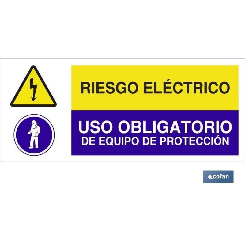 

PLIMPO señal poliestireno 1,5mm 507x210 combinada peligro/obligación