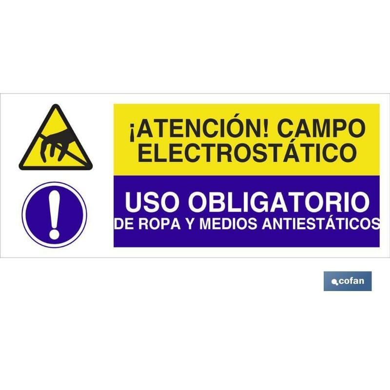 

PLIMPO señal poliestireno 1,5mm 507x210 combinada peligro/obligación