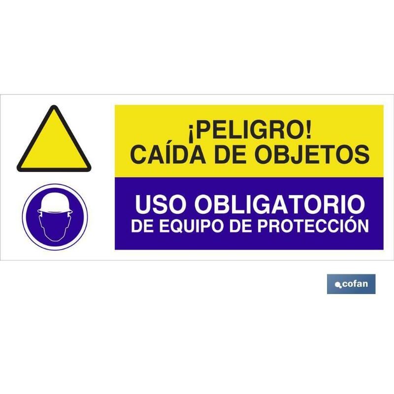 

PLIMPO señal poliestireno 1,5mm 507x210 combinada peligro/obligación
