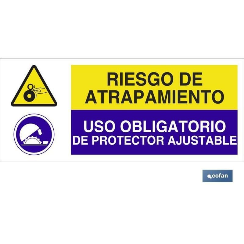 

PLIMPO señal poliestireno 1,5mm 507x210 combinada peligro/obligación