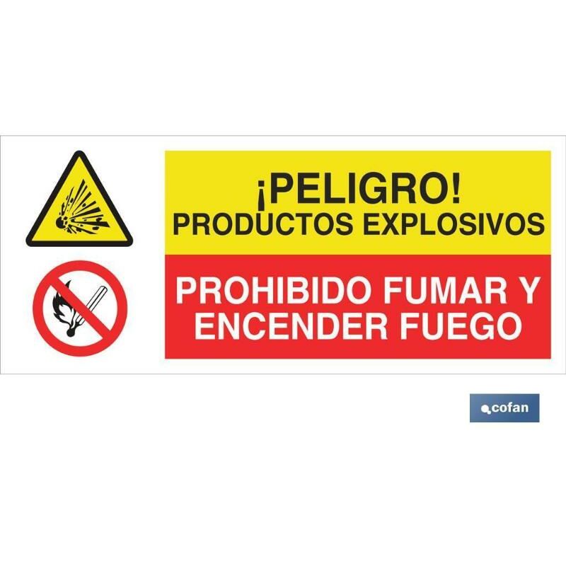 

PLIMPO señal poliestireno 1,5mm 507x210 combinada peligro/prohibición