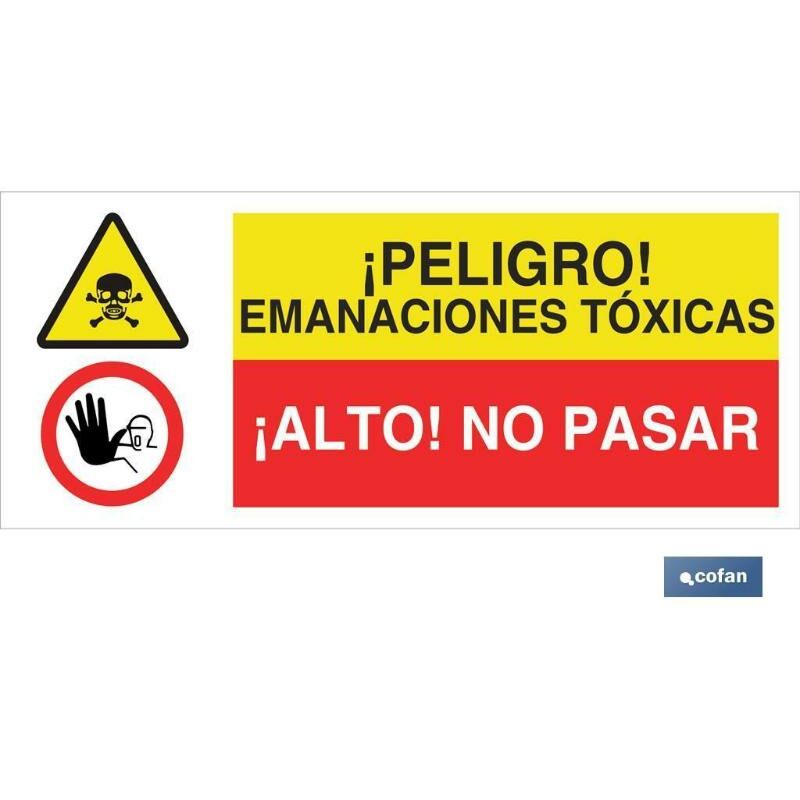 

PLIMPO señal poliestireno 1,5mm 507x210 combinada peligro/prohibición