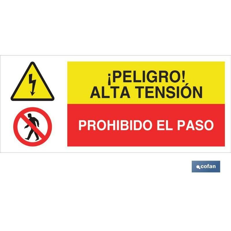 

PLIMPO señal poliestireno 1,5mm 507x210 combinada peligro/prohibición