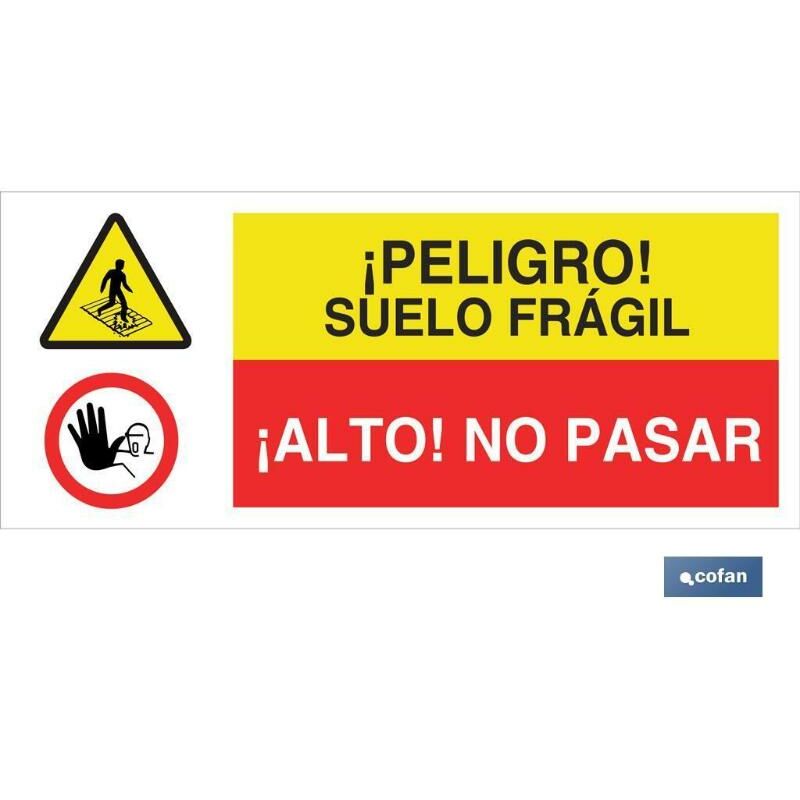 

PLIMPO señal poliestireno 1,5mm 717x297 combinada peligro/prohibición
