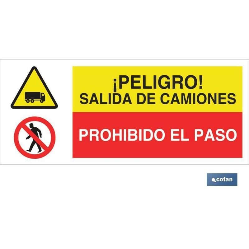 

PLIMPO señal poliestireno 1,5mm 507x210 combinada peligro/prohibición