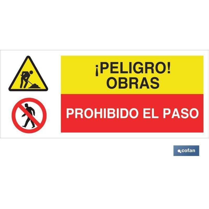 

PLIMPO señal poliestireno 1,5mm 717x297 combinada peligro/prohibición