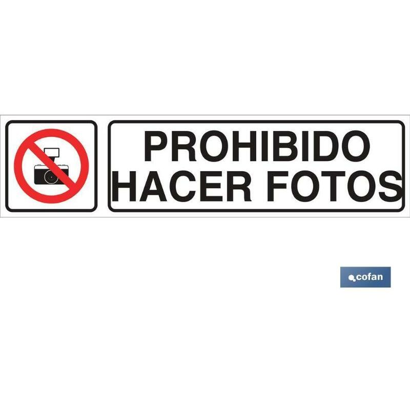 

PLIMPO señal glasspack adhesiva 175x45 prohibido hacer fotos