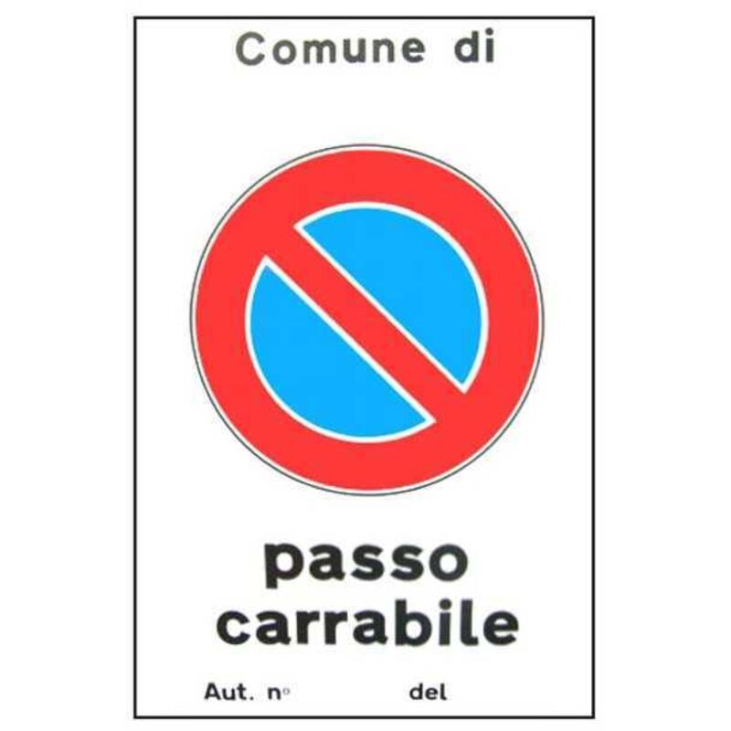 Cartel de Paso de Vehículos Aut. 25X 45 Aluminio