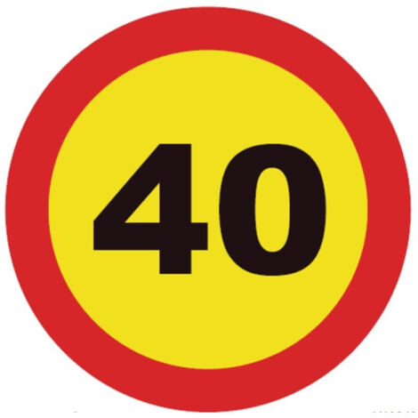 Cartel de PVC Límite de velocidad 40Km 500 x 500 mm SEKURECO