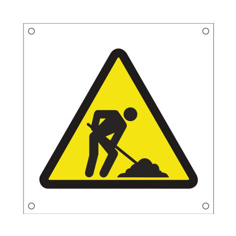 Cartel de seguridad triangular "OBRAS" SEKURECO