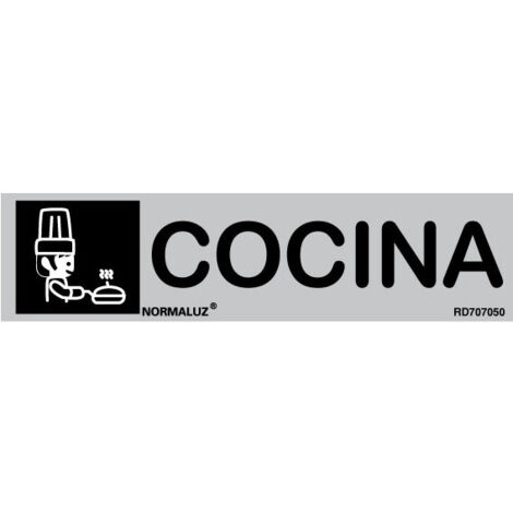 Cartel de señalización de acero inoxidable Cocina de 0'8mm 50 x 200 mm SEKURECO