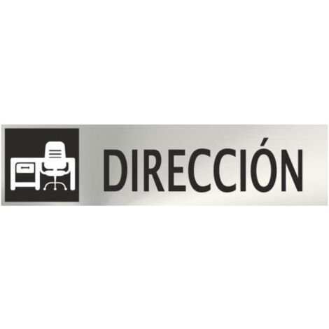 Cartel de señalización Dirección de 0'8mm 50 x 200 mm de acero inoxidable SEKURECO