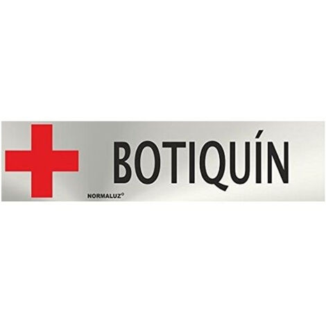 Cartel informativo botiquin (inox adhesivo 0.8mm) 5x20cm normaluz
