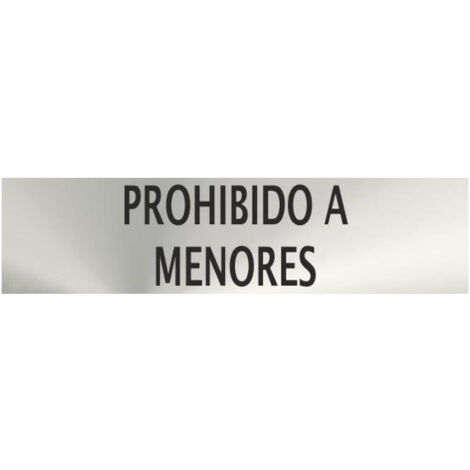 Cartel informativo de acero Prohibido A Menores de 0,8mm 50x200mm SEKURECO