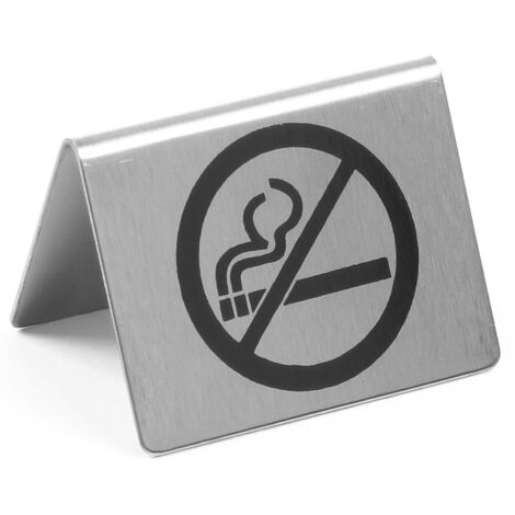 Cartel informativo de PROHIBIDO FUMAR, acero inoxidable - Hendi 663660