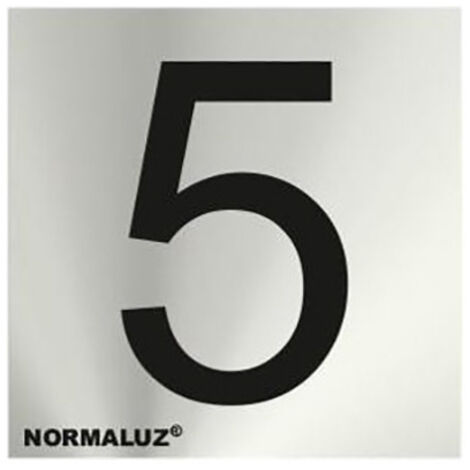CARTEL INOX .5 5 NUMERO 5
