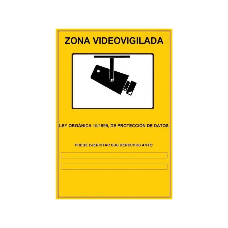 

Cartel LOPD zona zona videovigilada amarillo A4 - Jandei