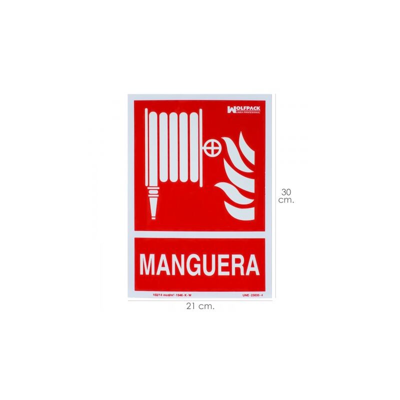 

Cartel / señal fluorescente manguera 30x21 cm.