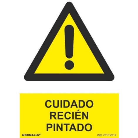 Cartel peligro cuidado recien pintado (pvc 0.7mm) 30x40cm normaluz