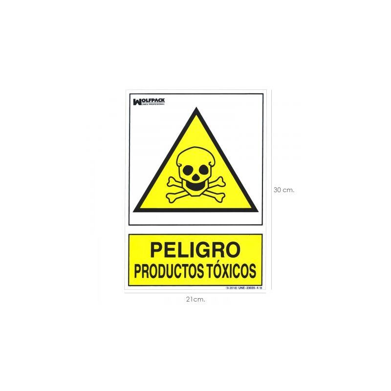 

Cartel peligro productos toxicos 30x21cm.