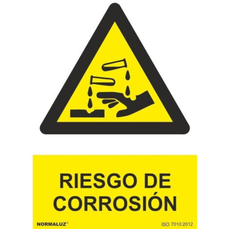 Cartel peligro riesgo de corrosion (pvc 0.7mm) 30x40cm normaluz