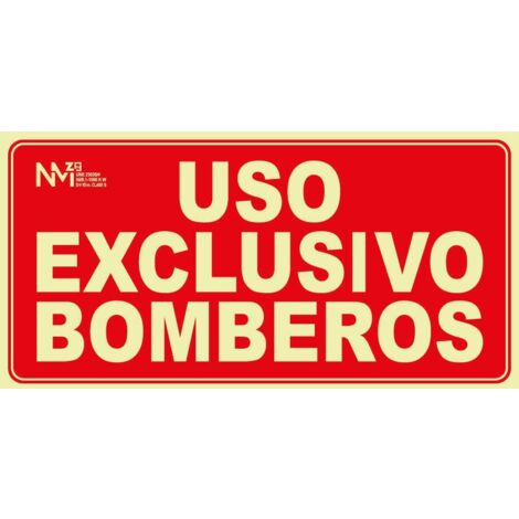 CARTEL PVC 20 25 USO EXCLUSIVO BOMBEROS