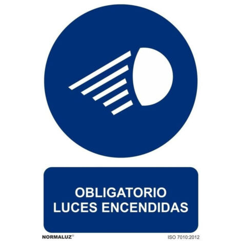 CARTEL PVC 21 30 OBLIGATORIO LUCES ENCENDIDAS