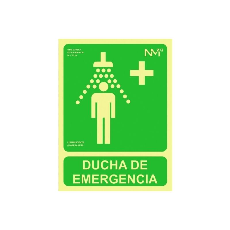 

Señal 224X300Mm Pvc Lumi Ducha Emergencia Rd14107