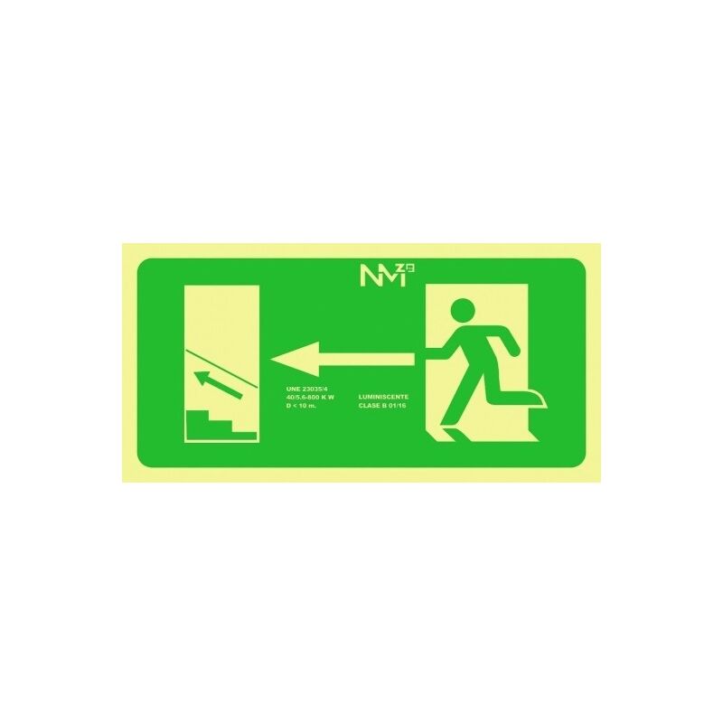 

Faru - Cartel Pvc 30* 16 Flecha Escalera Puert.Sube Izda