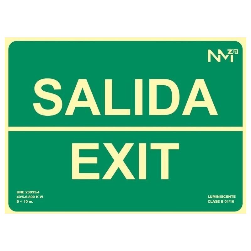 

Cartel Pvc 30* 23 Salida/Exit