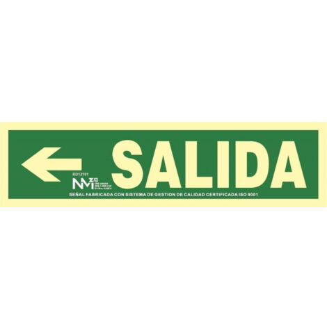 CARTEL PVC 40 10 SALIDA FLECHA IZQ