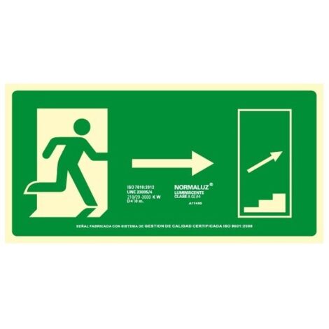 CARTEL PVC CLASE A 320160 BAJAR ESCALERA FLECHA DERECHA